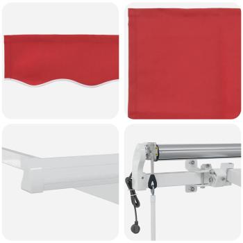 Automatische Einziehmarkise Rot 350x250 cm, Markisen Ersatzstoff für 3,5x2,5 m Rahmen Rot