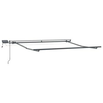 manuelle einziehbare Markise mit LED rot 350x250 cm, Markisen-Ersatzstoff für 3.5x2.5 m Rahmen rot