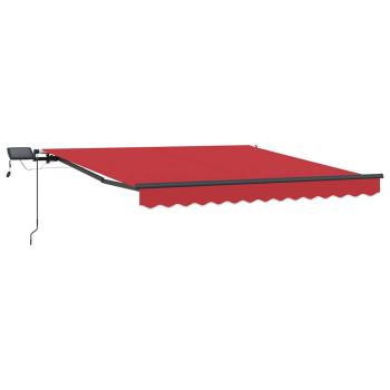 manuelle einziehbare Markise mit LED rot 350x250 cm, Markisen-Ersatzstoff für 3.5x2.5 m Rahmen rot