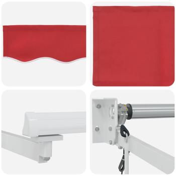 automatische einziehbare Markise Rot 350x250 cm, Markisenersatzgewebe für Rahmen 3.5x2.5 m Rot