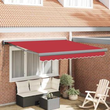 ARDEBO.de - Automatische einziehbare Markise Rot 350x250 cm, Markisenersatzstoff für 3,5x2,5 m Rahmen Rot