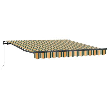Manuelle einziehbare Markise Grün und Gelb 350x250 cm, Markisenersatzstoff für 3.5x2.5 m Rahmen Grün und Gelb
