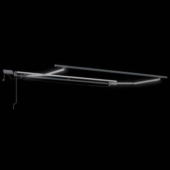 Manuelle Einziehbare Markise mit LED in Grün und Gelb 350x250 cm, Markisenstoff für 3,5x2,5 m Rahmen in Grün und Gelb