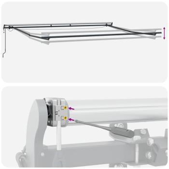 Automatische Einziehbare Markise mit LED Grün und Gelb 350x250 cm, Markisen-Ersatzstoff für 3,5x2,5 m Rahmen Grün und Gelb