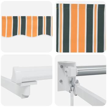 Manuelle Einziehbare Markise Grün und Gelb 350x250 cm, Markisen Ersatzstoff für 3,5x2,5 m Rahmen Grün und Gelb