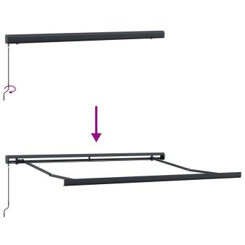 ARDEBO.de - manuelle einziehbare Markise Grün und Gelb 350x250 cm, Markisen-Ersatzstoff für 3.5x2.5 m Rahmen Grün und Gelb