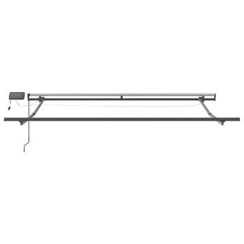 Manuelle Einziehbare Markise mit LED Grün und Weiß 350x250 cm, Markisen-Ersatzstoff für 3,5x2,5 m Rahmen Grün und Weiß