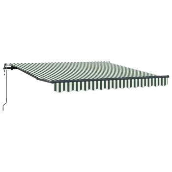 Automatische Einziehbare Markise Grün und Weiß 350x250 cm, Markisenersatzstoff für 3.5x2.5 m Rahmen Grün und Weiß