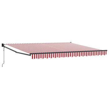 automatische einziehbare Markise rot-weiß gestreift 400x300 cm