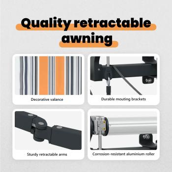 Automatische Einziehbare Markise mit LED Mehrfarbigen Streifen 400x300 cm