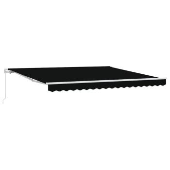 Manuelle Einziehbare Markise Schwarz 400x300 cm, Markisenersatzstoff für 4x3 m Rahmen Schwarz