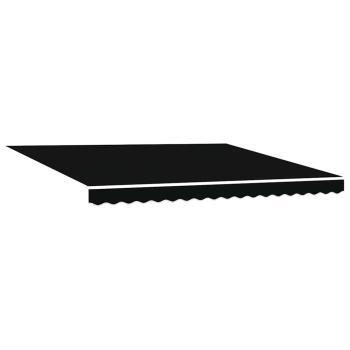 Manuelle Einziehbare Markise Schwarz 400x300 cm, Markisenersatzstoff für 4x3 m Rahmen Schwarz