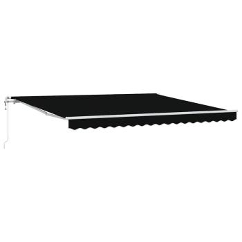 Automatische einziehbare Markise Schwarz 400x300 cm, Markisenersatzgewebe für 4x3 m Rahmen Schwarz