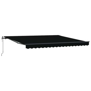 Automatische Einziehbare Markise Schwarz 400x300 cm, Markisenersatzstoff für 4x3 m Rahmen Schwarz