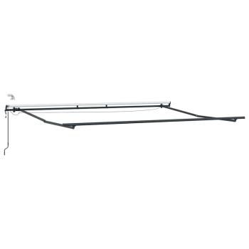 Automatische einziehbare Markise mit LED Schwarz 400x300 cm, Markise Austauschstoff für 4x3 m Rahmen Schwarz