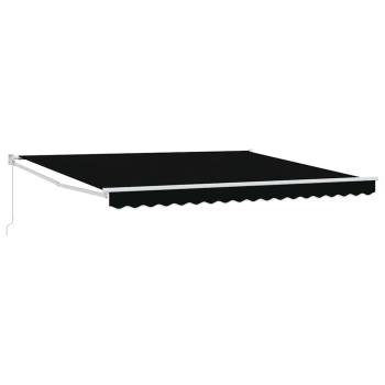 manuelle einziehbare Markise Schwarz 400x300 cm, Markisen-Ersatzgewebe für 4x3 m Rahmen Schwarz