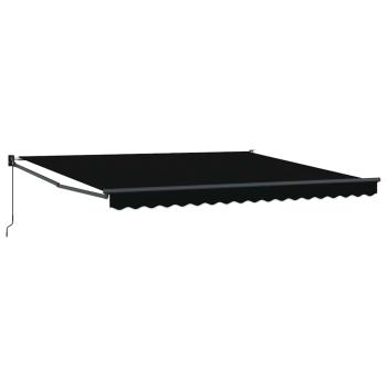 Manuelle Einziehbare Markise Schwarz 400x300 cm, Markisenstoff Ersatz für 4x3 m Rahmen Schwarz