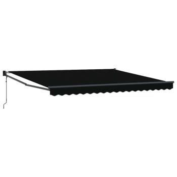 ARDEBO.de - automatische einziehbare Markise Schwarz 400x300 cm, Markisen-Ersatzstoff für Rahmen 4x3 m Schwarz