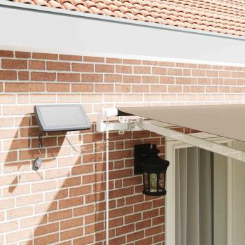 manuelle einziehbare Markise mit LED Beige 400x300 cm, Markisen Austauschstoff für 4x3 m Gestell Beige
