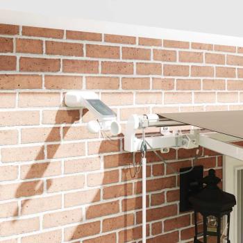 automatische einziehbare Markise mit LED Beige 400x300 cm, Markisen-Ersatzstoff für 4x3 m Rahmen Beige