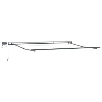 manuelle einziehbare Markise mit LED Beige 400x300 cm, Markisen-Ersatzstoff für 4x3 m Rahmen Beige