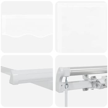 Manuelle einziehbare Markise Weiß 400x300 cm, Markisenersatzgewebe für 4x3 m Rahmen Weiß