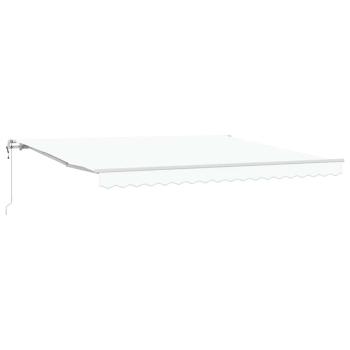 Automatische Einziehbare Markise Weiß 400x300 cm, Markisen-Ersatzstoff für 4x3 m Rahmen Weiß