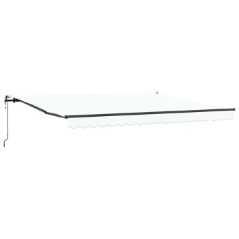 Automatische Einziehbare Markise Weiß 400x300 cm, Markisen-Ersatzstoff für 4x3 m Rahmen Weiß