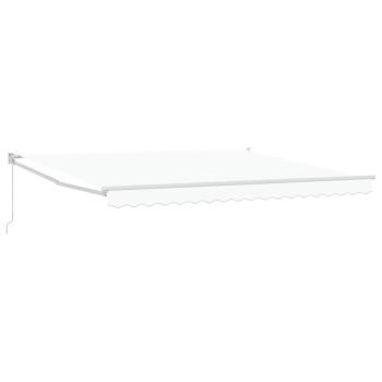 Manuelle Einziehbare Markise Weiß 400x300 cm, Markisenersatzstoff für 4x3 m Rahmen Weiß