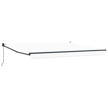 manuelle einziehbare Markise Weiß 400x300 cm, Markisenersatzstoff für 4x3 m Rahmen Weiß