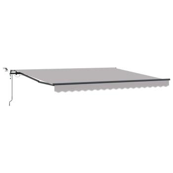 Automatische Einziehbare Markise mit LED Hellgrau 400x300 cm, Markisenersatzstoff für 4x3 m Rahmen Hellgrau