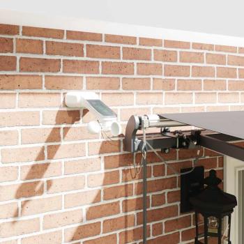 Automatische Einziehbare Markise mit LED Hellgrau 400x300 cm, Markisenersatzstoff für 4x3 m Rahmen Hellgrau