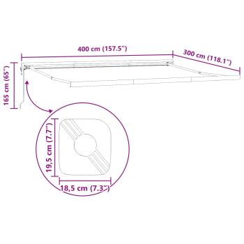 Automatische Einziehbare Markise Hellgrau 400x300 cm, Markisen-Ersatzstoff für 4x3 m Rahmen Hellgrau
