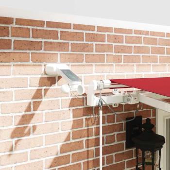 Automatische einziehbare Markise mit LED Rot 400x300 cm, Markisenersatzstoff für 4x3 m Rahmen Rot