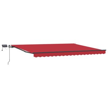 Manuelle aufrollbare Markise mit LED Rot 400x300 cm, Markisenersatzstoff für 4x3 m Rahmen Rot