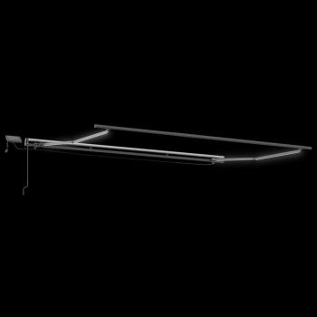 Manuelle aufrollbare Markise mit LED Rot 400x300 cm, Markisenersatzstoff für 4x3 m Rahmen Rot