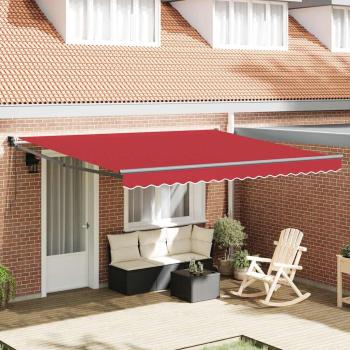 ARDEBO.de - Automatische Einziehbare Markise Rot 400x300 cm, Markisenersatzstoff für 4x3 m Rahmen Rot