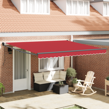 Automatische Einziehbare Markise Rot 400x300 cm, Markisenersatzstoff für 4x3 m Rahmen Rot