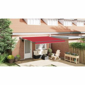 Automatische Einziehbare Markise Rot 400x300 cm, Markisenersatzstoff für 4x3 m Rahmen Rot
