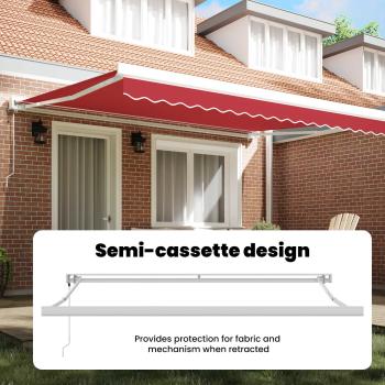 Automatische einziehbare Markise Rot 400x300 cm, Markisentuch Ersatz für 4x3 m Rahmen Rot