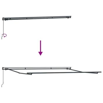 manuelle einziehbare Markise Grün und Gelb 400x300 cm, Markisenersatzstoff für 4x3 m Rahmen Grün und Gelb