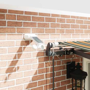 Automatische Einziehbare Markise mit LED Grün und Gelb 400x300 cm, Markisenstoff Ersatz für 4x3 m Rahmen Grün und Gelb