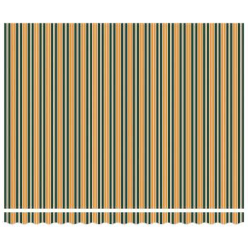 manuelle einziehbare Markise Grün und Gelb 400x300 cm, Markisenersatzstoff für 4x3 m Rahmen Grün und Gelb