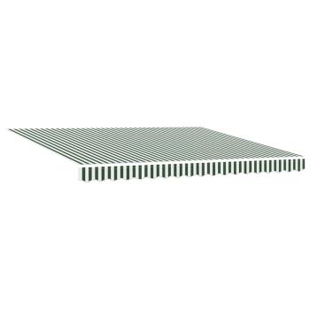 Automatische Einziehbare Markise Grün und Weiß 400x300 cm, Markisen-Ersatzstoff für 4x3 m Gestell Grün und Weiß