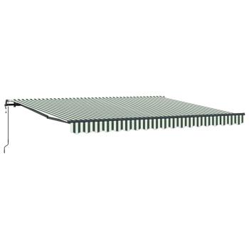 Automatische Einziehbare Markise Grün und Weiß 400x300 cm, Markisenersatzstoff für 4x3 m Rahmen Grün und Weiß