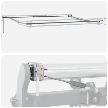 Automatische Einziehbare Markise Grün und Weiß 400x300 cm, Markisenersatzstoff für 4x3 m Rahmen Grün und Weiß