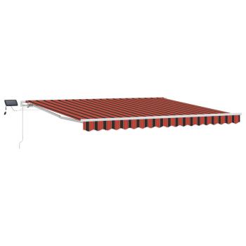 Manuelle einziehbare Markise mit LED Orange und Braun 400x350 cm