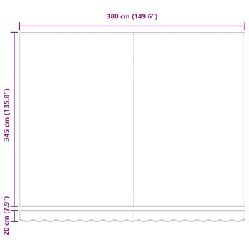 Manuelle einziehbare Markise Schwarz 400x350 cm, Markisenersatzstoff für 4x3,5 m Rahmen Schwarz