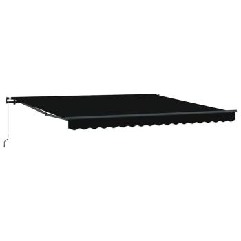 Manuelle einziehbare Markise Schwarz 400x350 cm, Markisenersatzstoff für 4x3,5 m Rahmen Schwarz