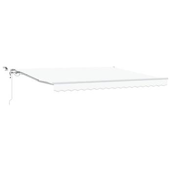 Automatische einziehbare Markise mit LED Weiß 400x350 cm, Markisenersatzstoff für 4x3,5 m Rahmen Weiß